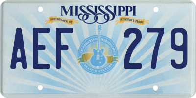 MS license plate AEF279