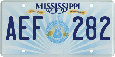 MS license plate AEF282