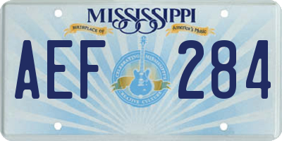 MS license plate AEF284