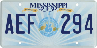 MS license plate AEF294
