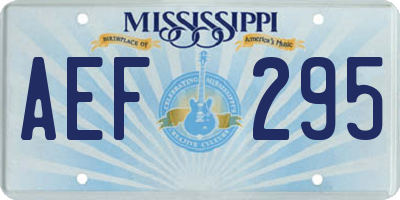 MS license plate AEF295