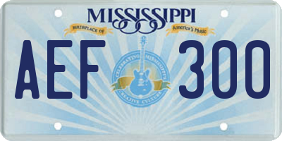 MS license plate AEF300