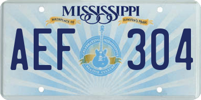 MS license plate AEF304