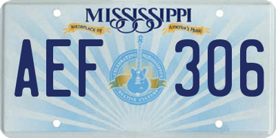 MS license plate AEF306