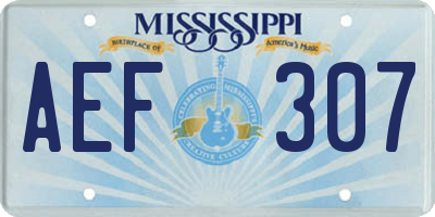 MS license plate AEF307