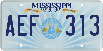 MS license plate AEF313