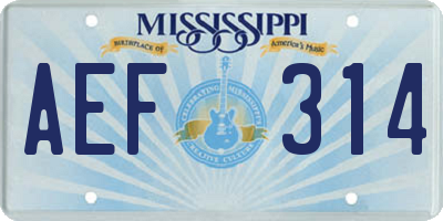 MS license plate AEF314