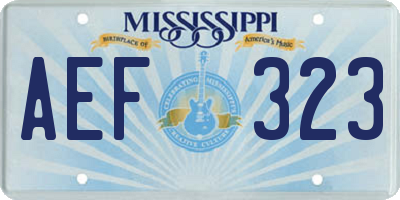 MS license plate AEF323