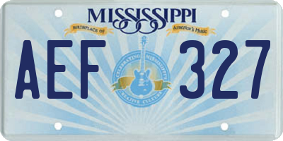 MS license plate AEF327