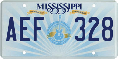 MS license plate AEF328