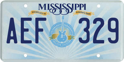 MS license plate AEF329