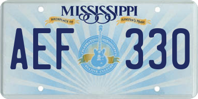 MS license plate AEF330