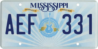 MS license plate AEF331