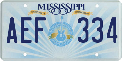 MS license plate AEF334