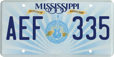MS license plate AEF335