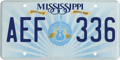 MS license plate AEF336
