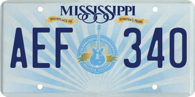 MS license plate AEF340