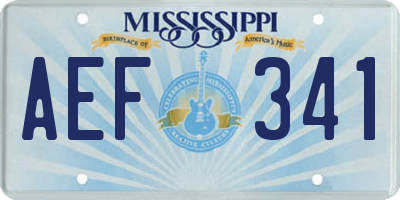 MS license plate AEF341