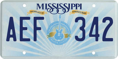 MS license plate AEF342