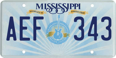 MS license plate AEF343