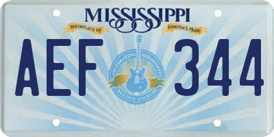 MS license plate AEF344