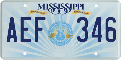 MS license plate AEF346