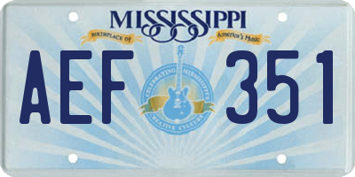 MS license plate AEF351