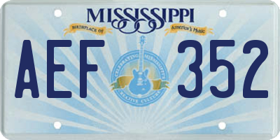 MS license plate AEF352