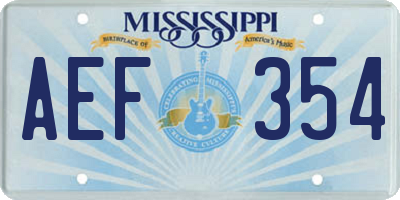 MS license plate AEF354