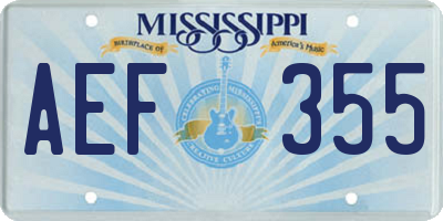 MS license plate AEF355