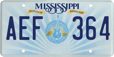 MS license plate AEF364