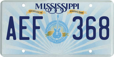 MS license plate AEF368