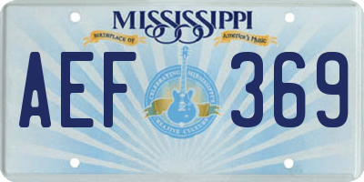 MS license plate AEF369