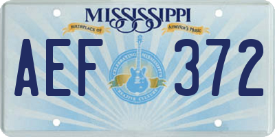 MS license plate AEF372