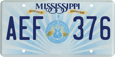 MS license plate AEF376