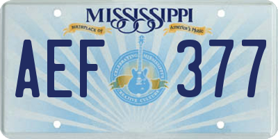 MS license plate AEF377