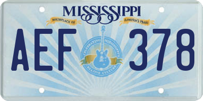 MS license plate AEF378