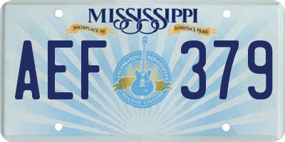 MS license plate AEF379