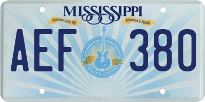 MS license plate AEF380