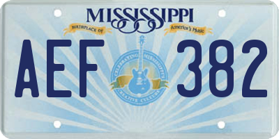MS license plate AEF382