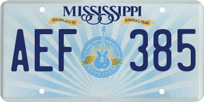 MS license plate AEF385