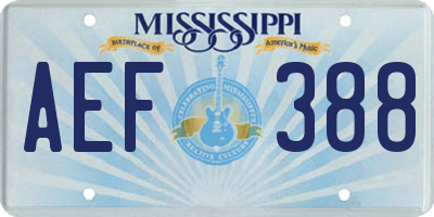 MS license plate AEF388