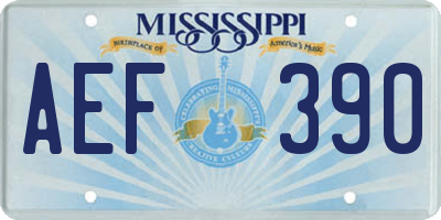MS license plate AEF390