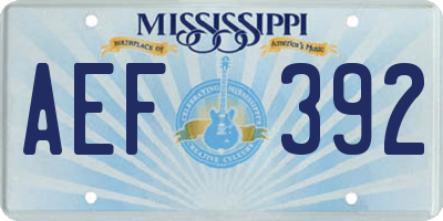 MS license plate AEF392