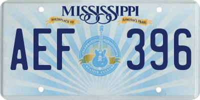 MS license plate AEF396