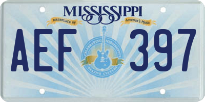 MS license plate AEF397