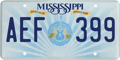 MS license plate AEF399
