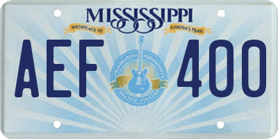MS license plate AEF400
