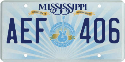 MS license plate AEF406