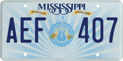 MS license plate AEF407